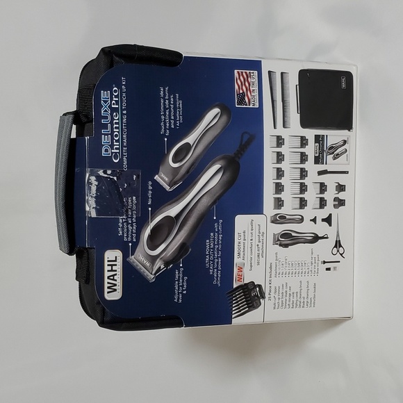 Wahl Deluxe Chrome Pro Complete Man's Hair Cutting Kit w/ Finishing Trimmer - Picture 11 of 13